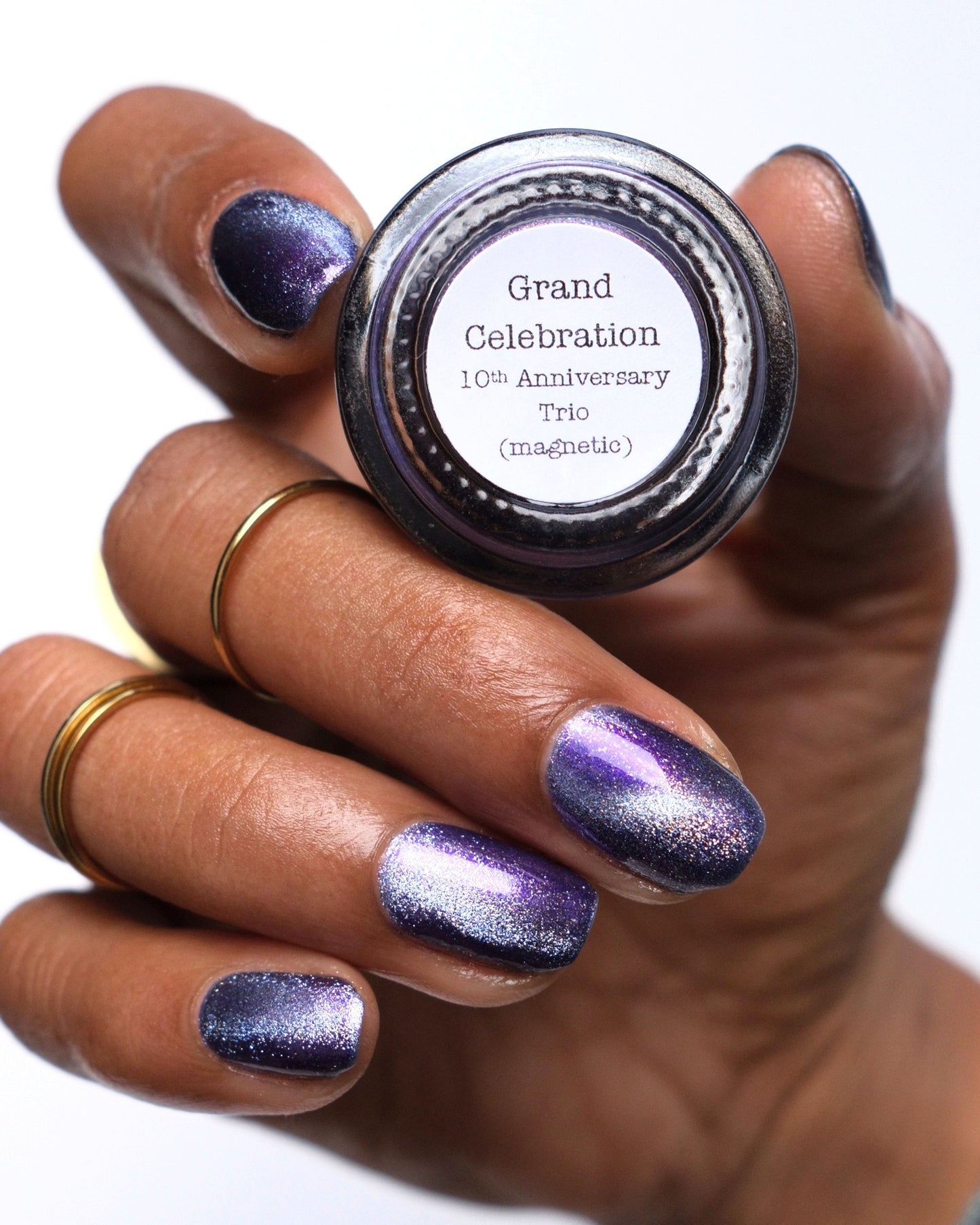 Grand Celebration - Purple Shimmer Magnetic Nail Polish - 10th Anniversary Trio