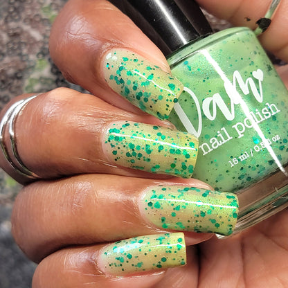 Honeydew Brew - Light Green Crelly - Glitter Nail Polish - Shimmer Nail Polish - Sweet Sips Collection