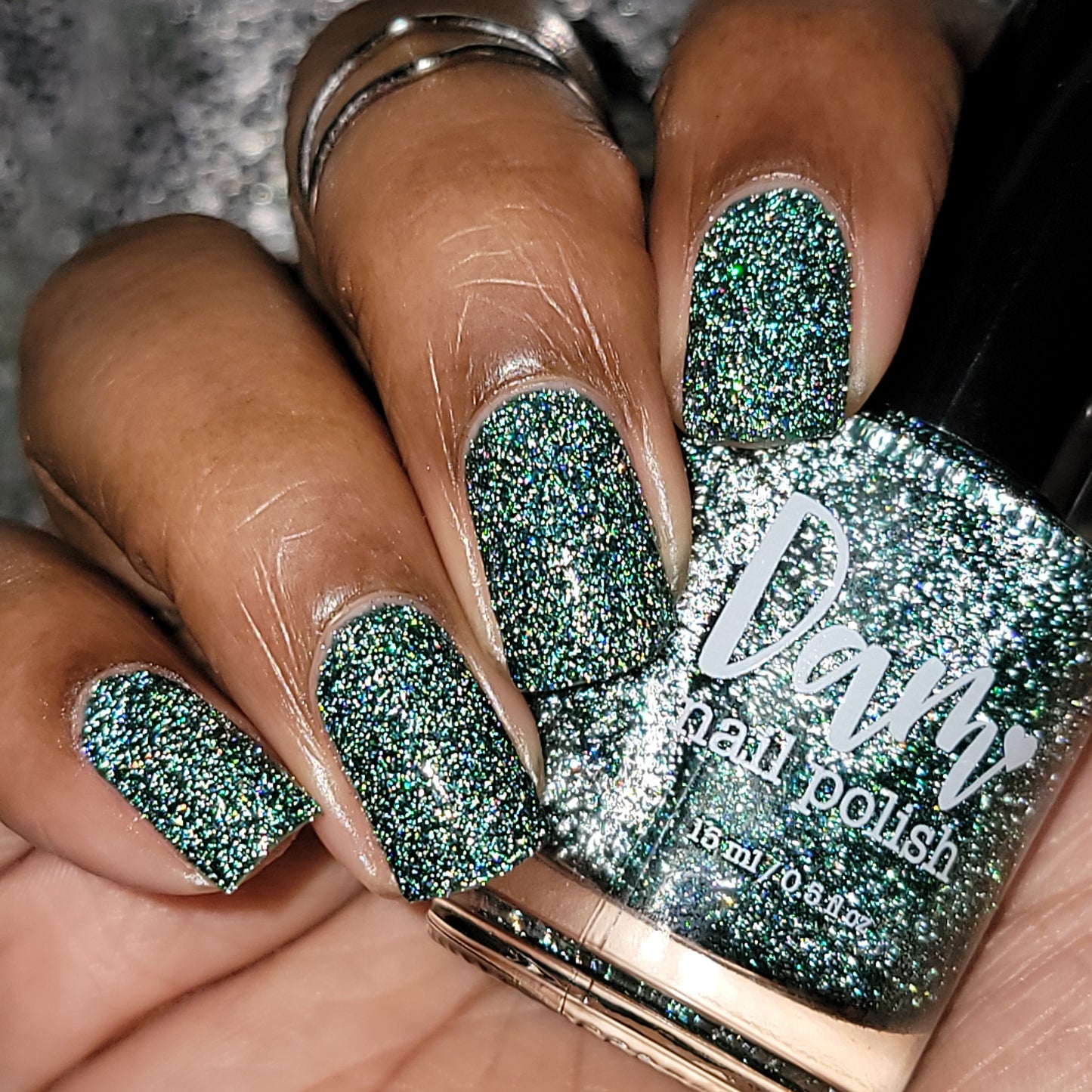 Eternal - Deep Green Reflective Glitter Nail Polish - Bitten Collection