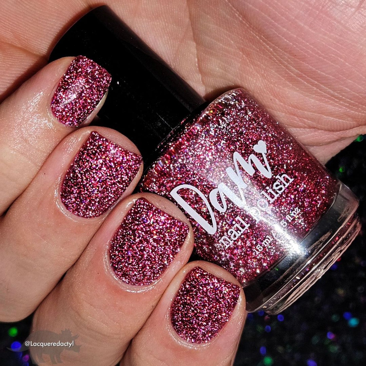 Bloodthirsty - Fuchsia Reflective Glitter Nail Polish - Bitten Collection