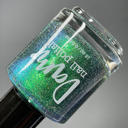 Would a Robot Say Beep Beep? - Green Nail Polish - Reflective Nail Polish - Shimmer Nail Polish - I'm Not a Robot Series