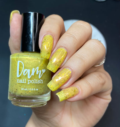 Banana Cabana - Light Yellow Crelly - Glitter Nail Polish - Shimmer Nail Polish - Sweet Sips Collection