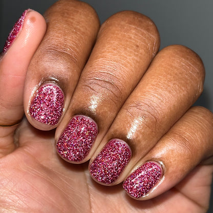 Bloodthirsty - Fuchsia Reflective Glitter Nail Polish - Bitten Collection