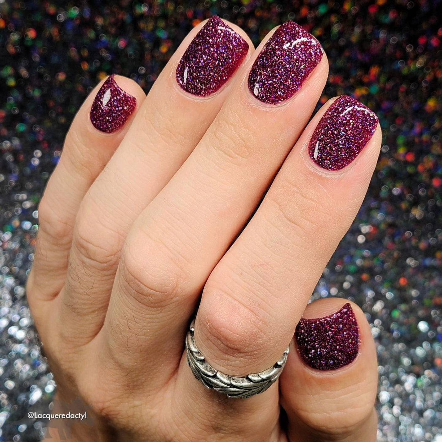 Heartless - Purple Maroon Reflective Glitter Nail Polish - Bitten Collection