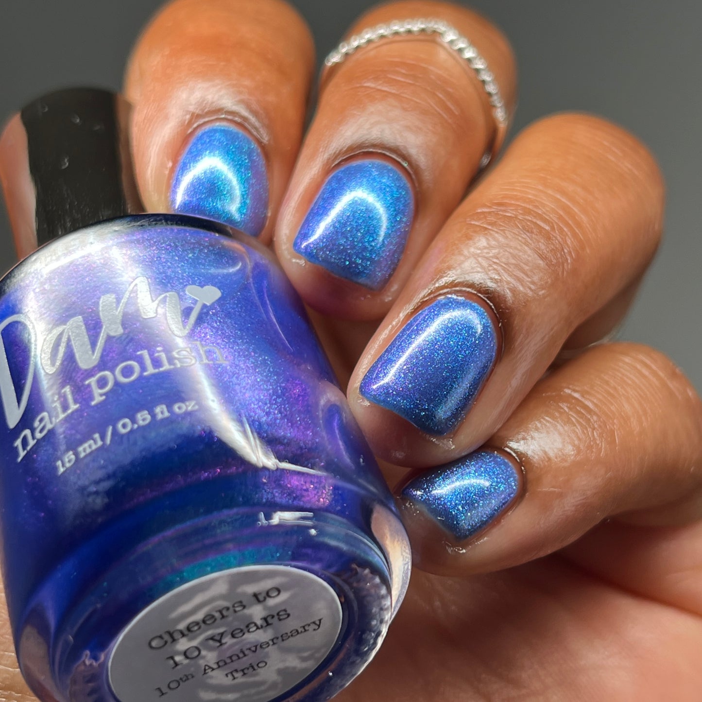 Cheers to 10 Years - Blue Shimmer Nail Polish - 10th Anniversary Trio