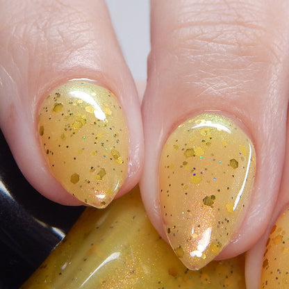 Banana Cabana - Light Yellow Crelly - Glitter Nail Polish - Shimmer Nail Polish - Sweet Sips Collection