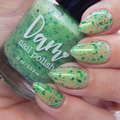 Honeydew Brew - Light Green Crelly - Glitter Nail Polish - Shimmer Nail Polish - Sweet Sips Collection