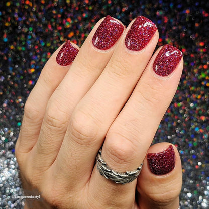 Bloodthirsty - Fuchsia Reflective Glitter Nail Polish - Bitten Collection