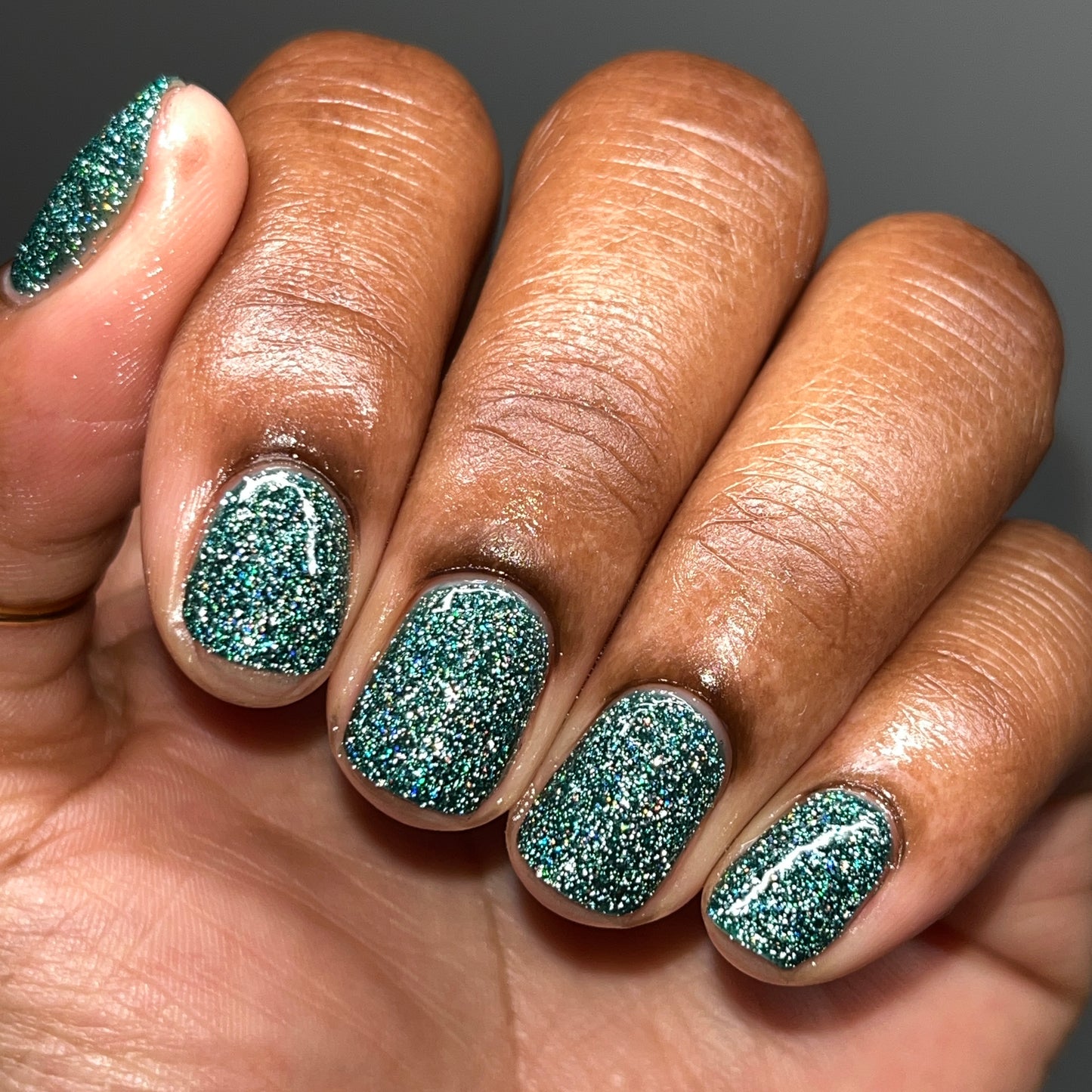 Eternal - Deep Green Reflective Glitter Nail Polish - Bitten Collection