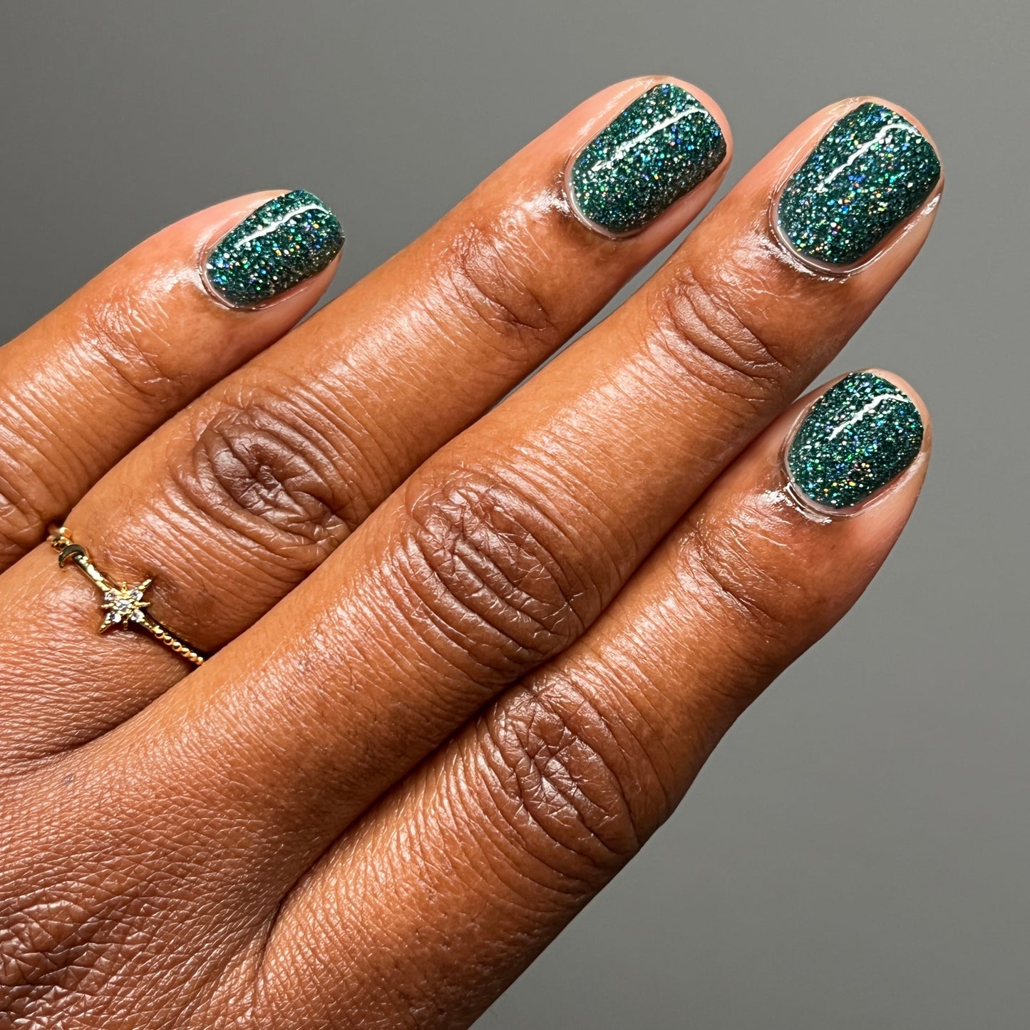 Eternal - Deep Green Reflective Glitter Nail Polish - Bitten Collection