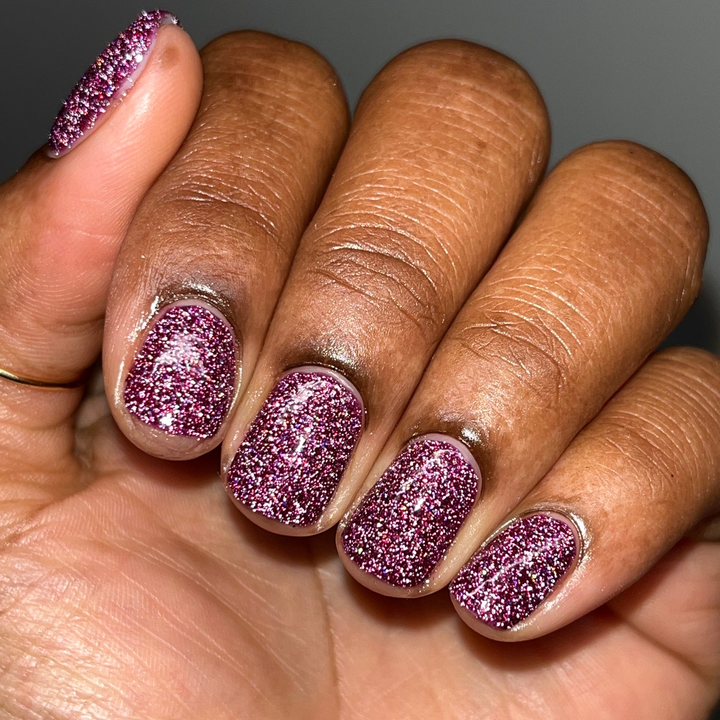 Heartless - Purple Maroon Reflective Glitter Nail Polish - Bitten Collection