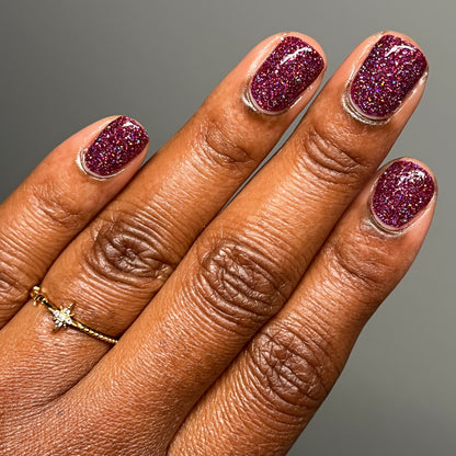 Heartless - Purple Maroon Reflective Glitter Nail Polish - Bitten Collection