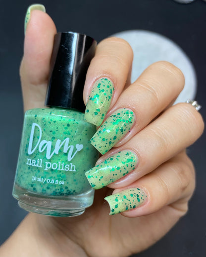 Honeydew Brew - Light Green Crelly - Glitter Nail Polish - Shimmer Nail Polish - Sweet Sips Collection