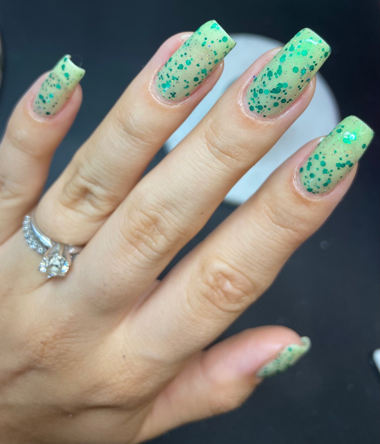 Honeydew Brew - Light Green Crelly - Glitter Nail Polish - Shimmer Nail Polish - Sweet Sips Collection