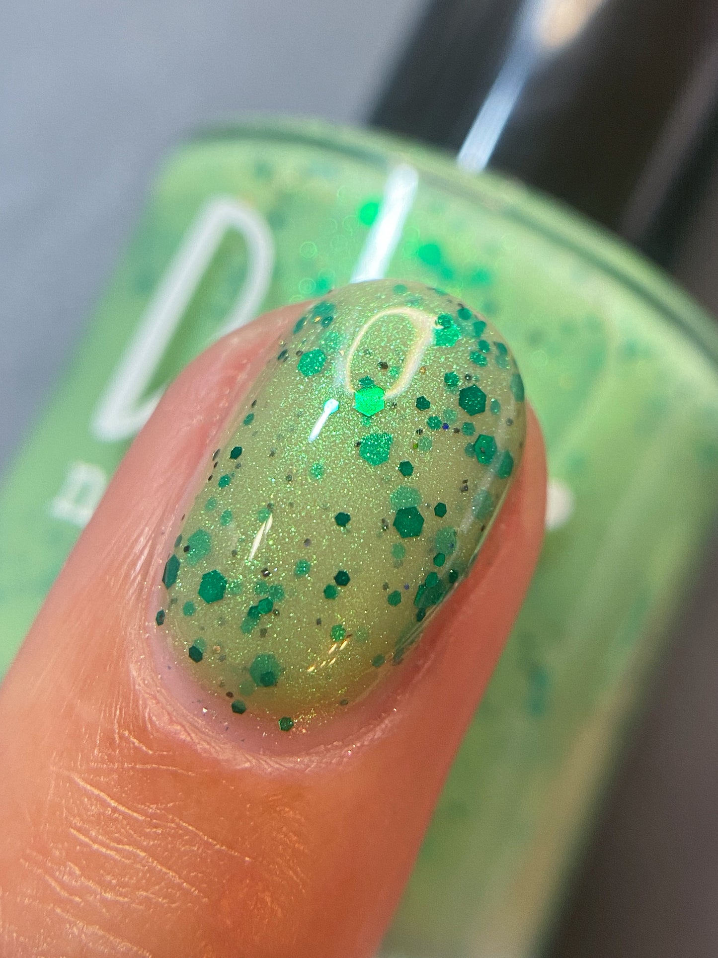 Honeydew Brew - Light Green Crelly - Glitter Nail Polish - Shimmer Nail Polish - Sweet Sips Collection