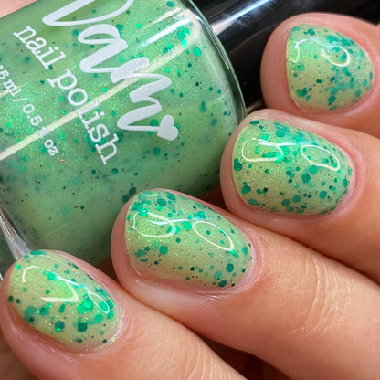 Honeydew Brew - Light Green Crelly - Glitter Nail Polish - Shimmer Nail Polish - Sweet Sips Collection