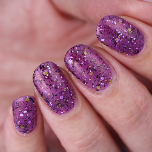 AHHHH! The Flakies! - Purple Jelly Glitter Indie Nail Polish - Oops Batch