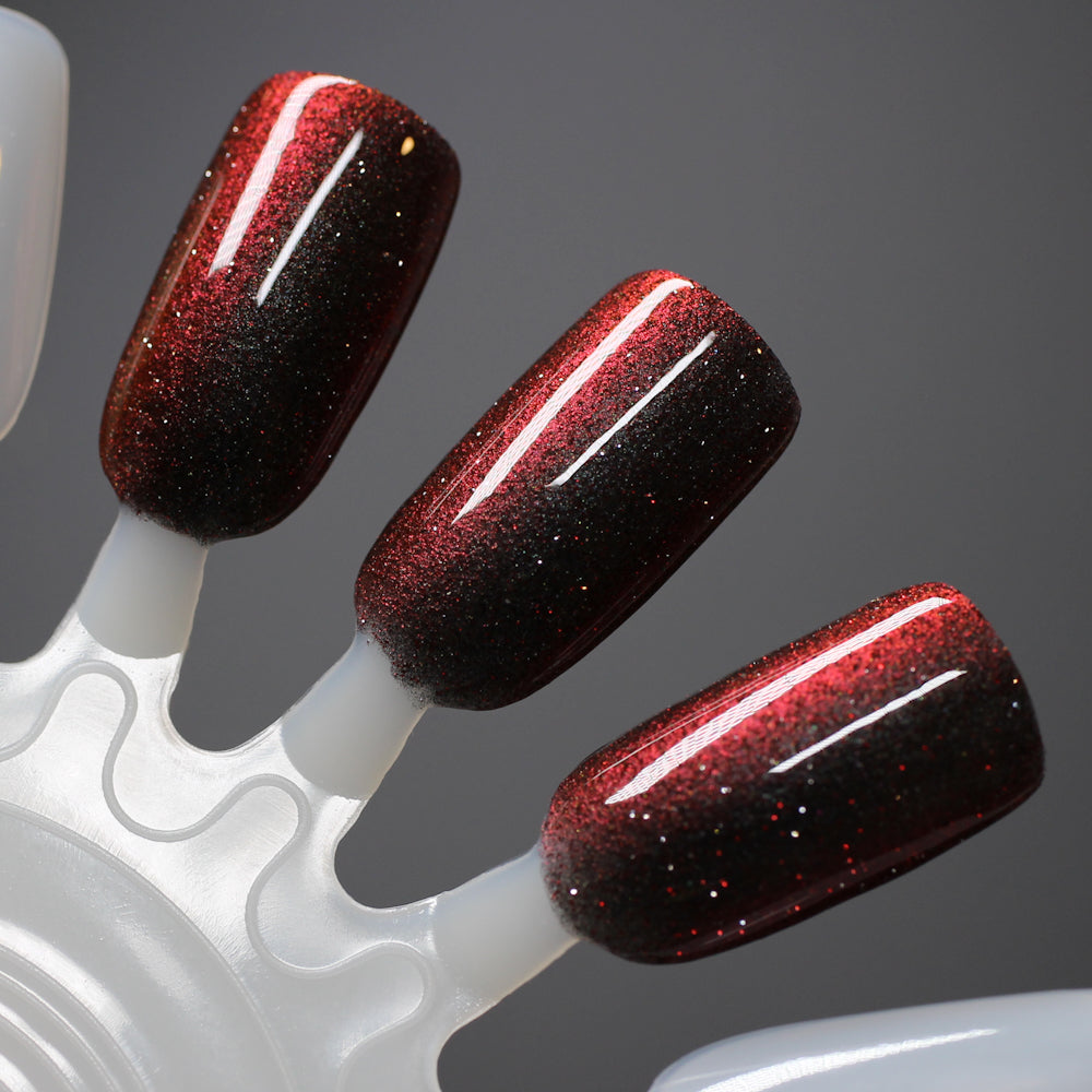 Hellfire - Red/Black Reflective Multichrome Nail Polish - Halloween Quad 2024