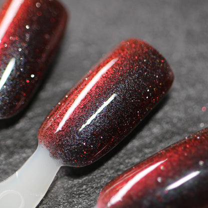 Hellfire - Red/Black Reflective Multichrome Nail Polish - Halloween Quad 2024