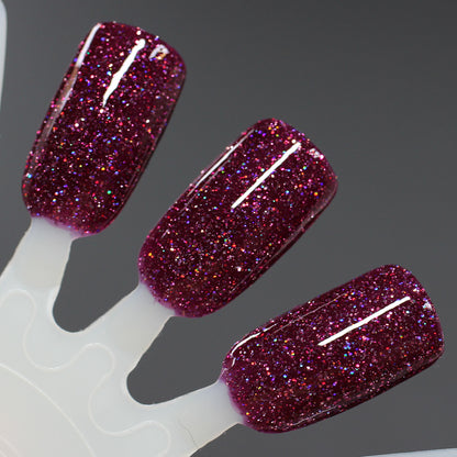 Heartless - Purple Maroon Reflective Glitter Nail Polish - Bitten Collection