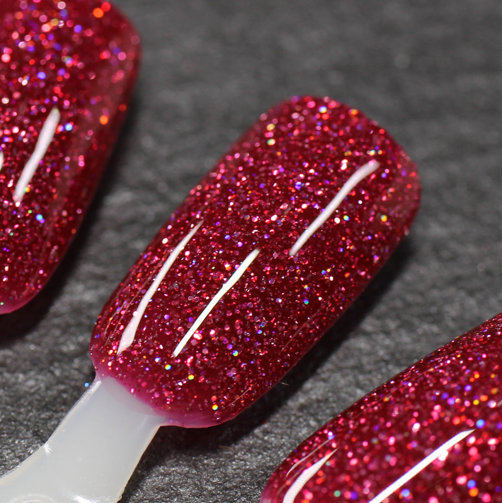 Bloodthirsty - Fuchsia Reflective Glitter Nail Polish - Bitten Collection