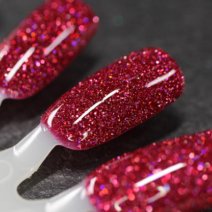 Bloodthirsty - Fuchsia Reflective Glitter Nail Polish - Bitten Collection