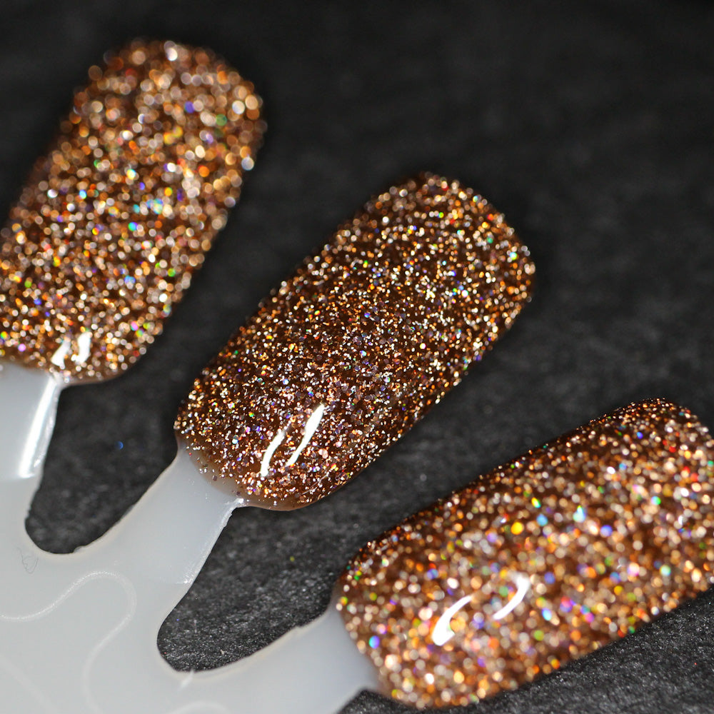 The Stakes Are Deadly - Burnt Orange Reflective Glitter Nail Polish - Bitten Collection