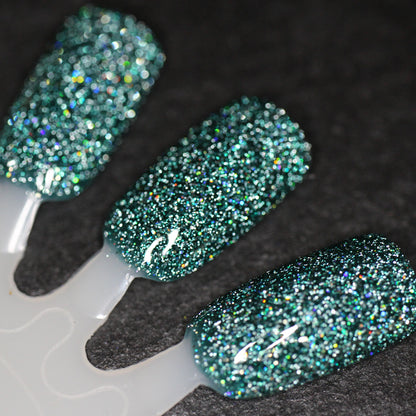 Eternal - Deep Green Reflective Glitter Nail Polish - Bitten Collection