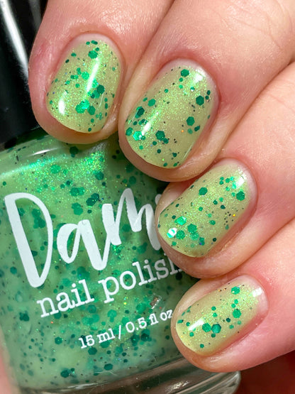 Honeydew Brew - Light Green Crelly - Glitter Nail Polish - Shimmer Nail Polish - Sweet Sips Collection