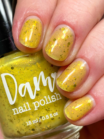 Banana Cabana - Light Yellow Crelly - Glitter Nail Polish - Shimmer Nail Polish - Sweet Sips Collection