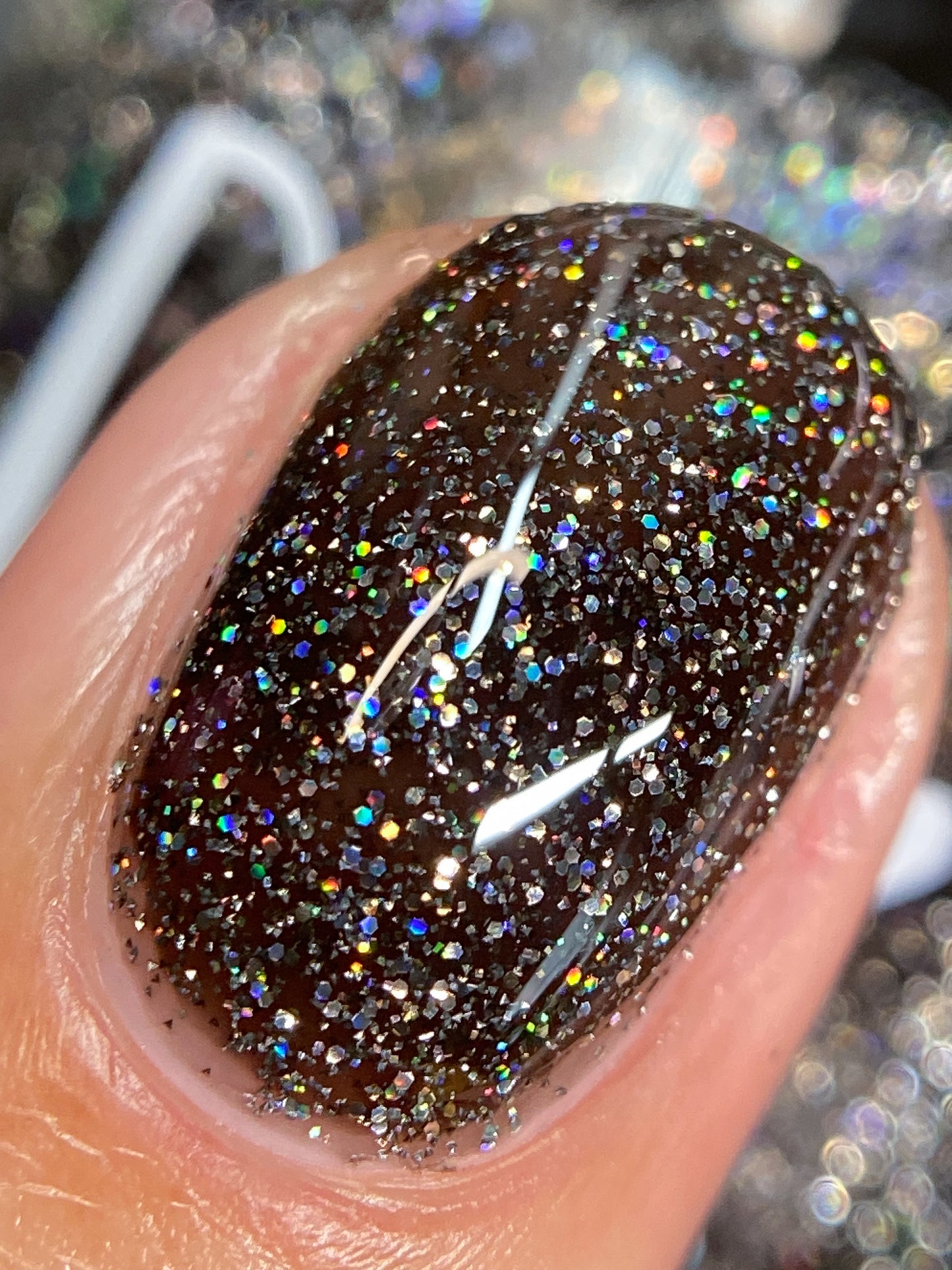 Shadow Dweller - Black Reflective Glitter Nail Polish - Bitten Collection