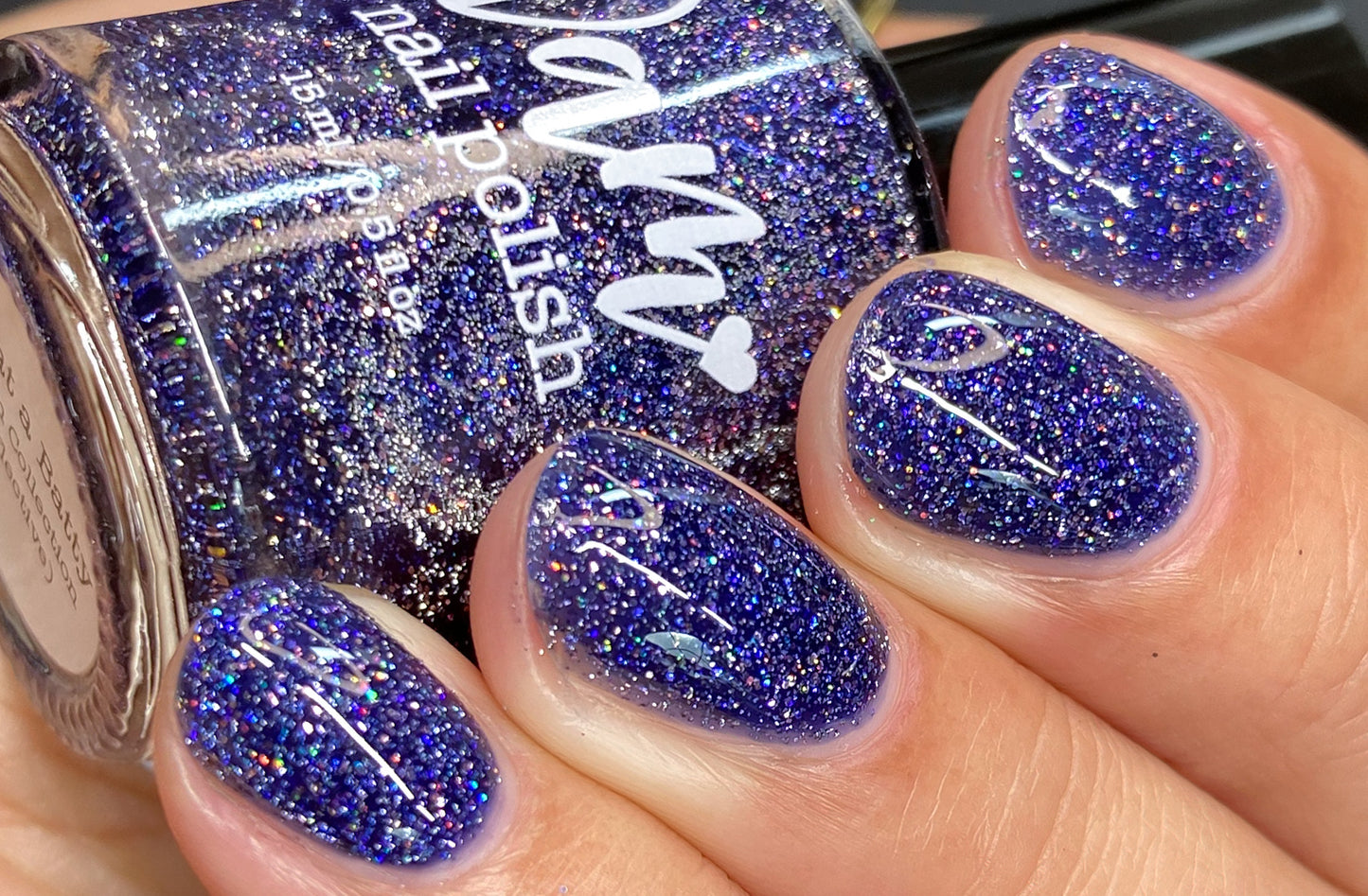 What a Batty - Blue Reflective Glitter Nail Polish - Bitten Collection