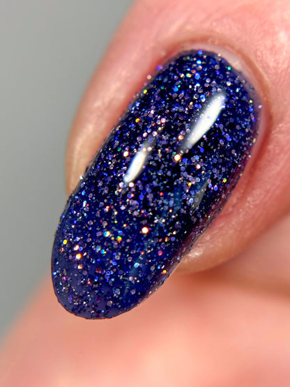 What a Batty - Blue Reflective Glitter Nail Polish - Bitten Collection