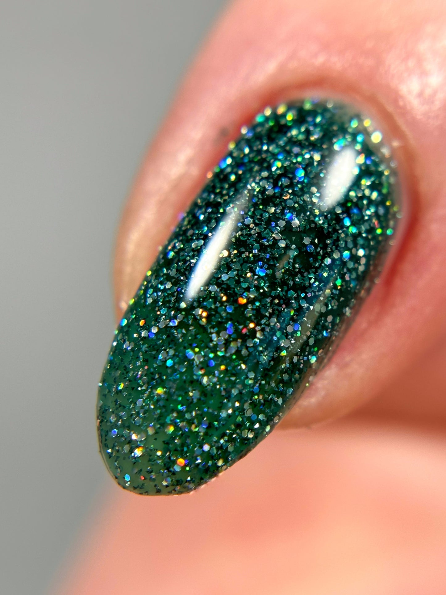 Eternal - Deep Green Reflective Glitter Nail Polish - Bitten Collection