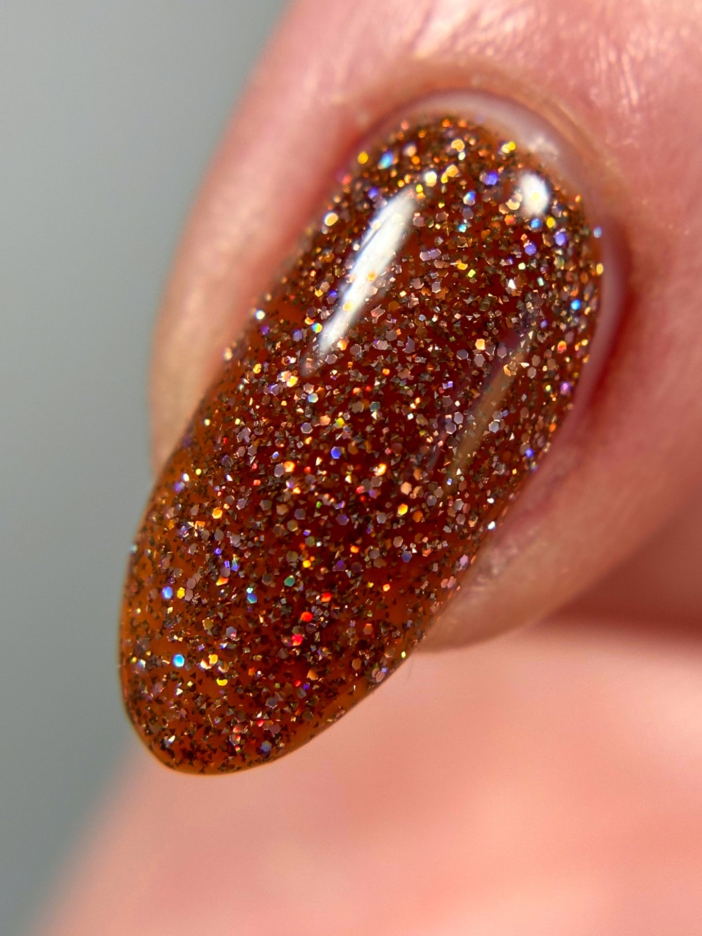 The Stakes Are Deadly - Burnt Orange Reflective Glitter Nail Polish - Bitten Collection