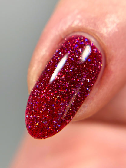 Bloodthirsty - Fuchsia Reflective Glitter Nail Polish - Bitten Collection