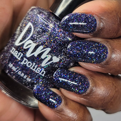 What a Batty - Blue Reflective Glitter Nail Polish - Bitten Collection