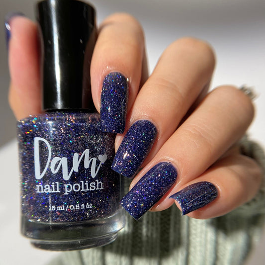 What a Batty - Blue Reflective Glitter Nail Polish - Bitten Collection