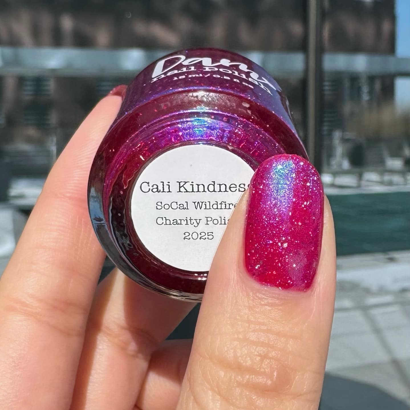 Cali Kindness - Pink Shimmer Nail Polish - Southern California Fires Charity Polish