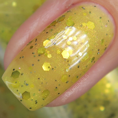 Banana Cabana - Light Yellow Crelly - Glitter Nail Polish - Shimmer Nail Polish - Sweet Sips Collection