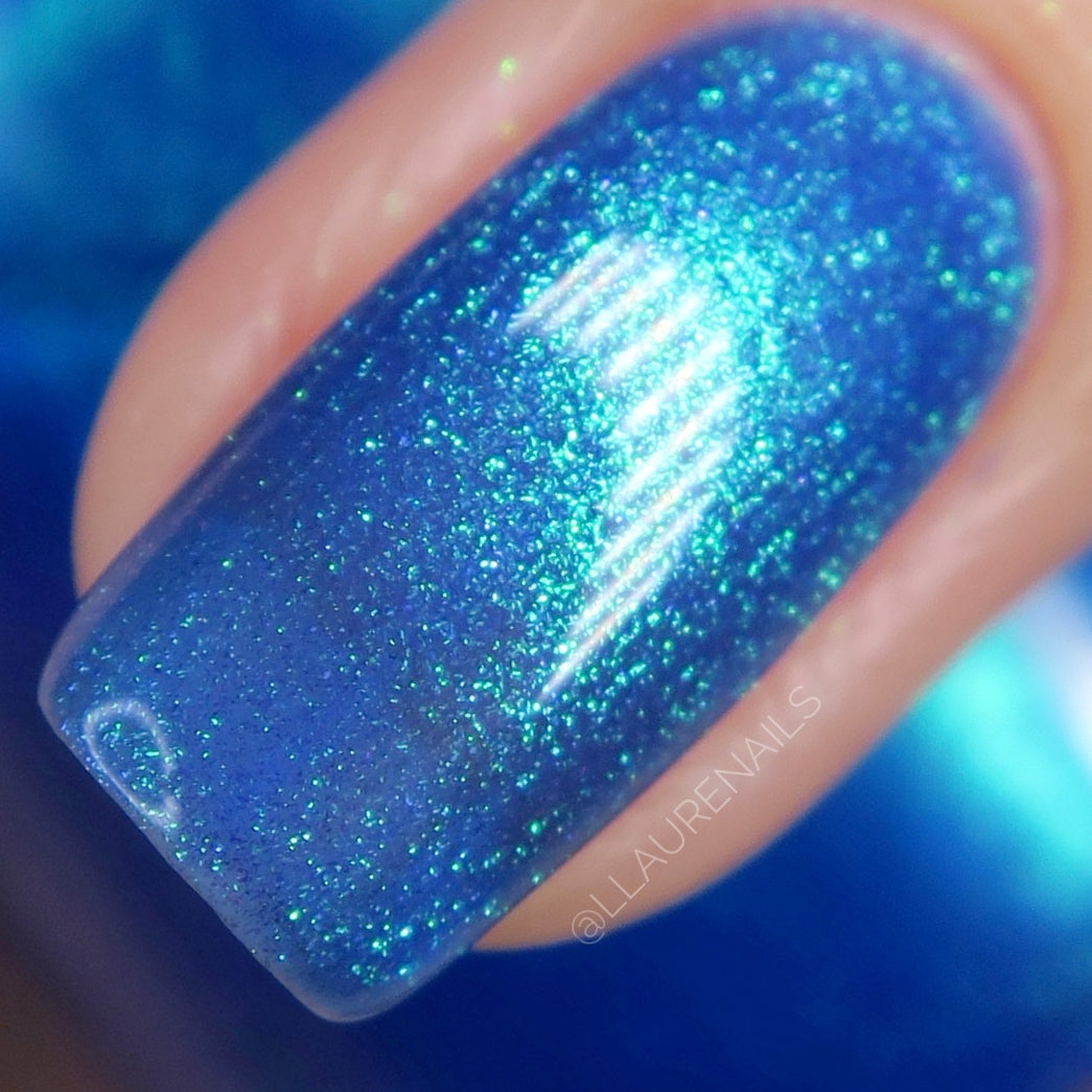 Cheers to 10 Years - Blue Shimmer Nail Polish - 10th Anniversary Trio