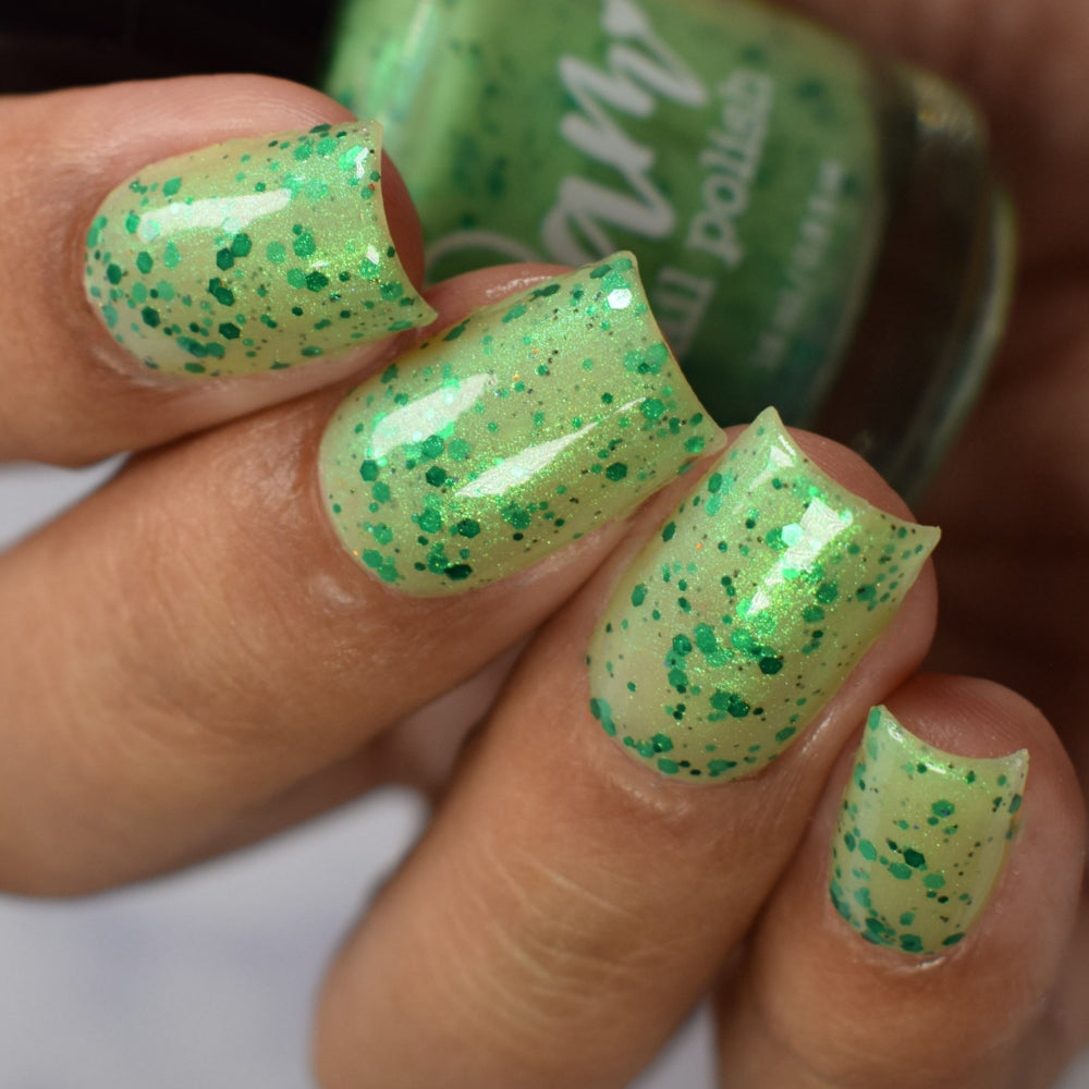 Honeydew Brew - Light Green Crelly - Glitter Nail Polish - Shimmer Nail Polish - Sweet Sips Collection