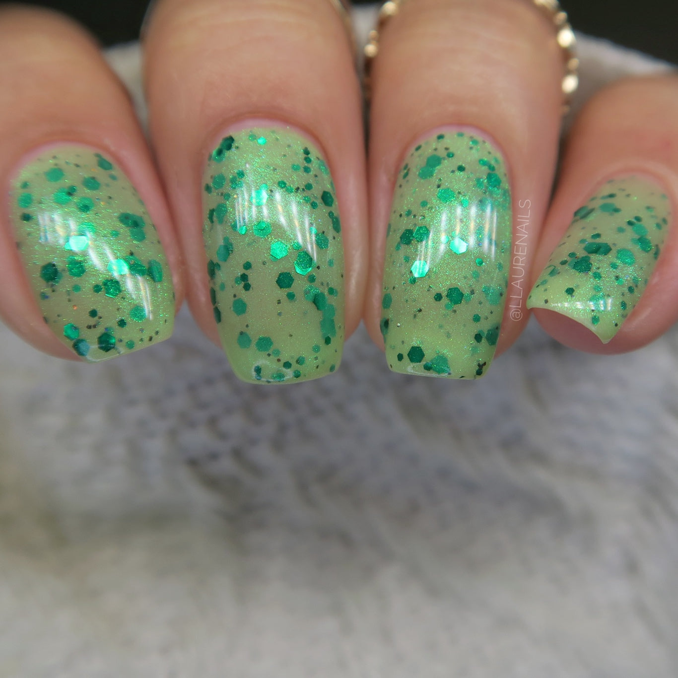 Honeydew Brew - Light Green Crelly - Glitter Nail Polish - Shimmer Nail Polish - Sweet Sips Collection